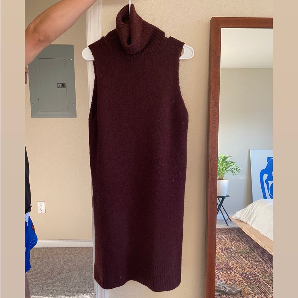 Zara purple wool blend turtleneck tunic/dress